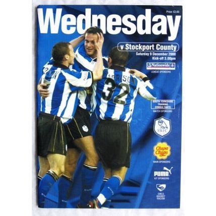 2000 programme Sheffield Wednesday v. Stockport County