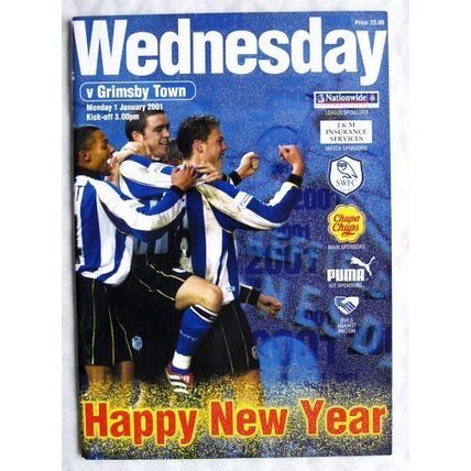 2001 programme Sheffield Wednesday v. Grimsby Town