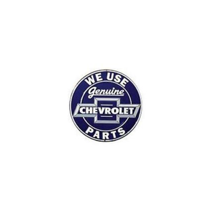 We Use Genuine Chevrolet Chevy Parts Round Retro Vintage Tin Sign by Poster Revo