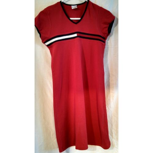 Tommy Hilfiger Girls PreTeen Junior XL large child stripe logo red cotton dress