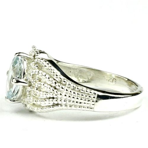 Aquamarine, 925 Sterling Silver Ladies Ladies Ring, SR365