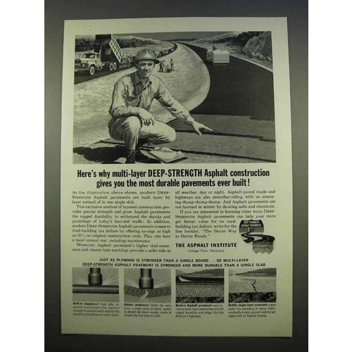 1963 The Asphalt Institute Ad - Durable Pavements