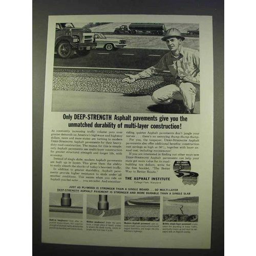 1963 The Asphalt Institute Ad - Deep-Strength Pavements