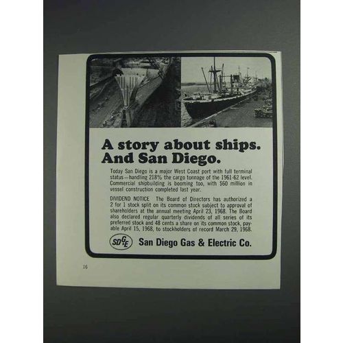 1968 San Diego Gas & Electric Ad - A Story About Ships