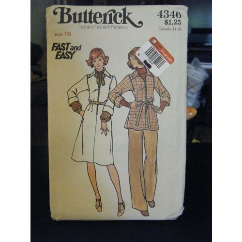 Butterick 4346 Misses Dress, Top, Pants & Belt Pattern - Size 16 Bust 38