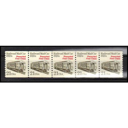 2265 21c Mail Car Fine MNH Dry Gum PNC 1/5 X1201