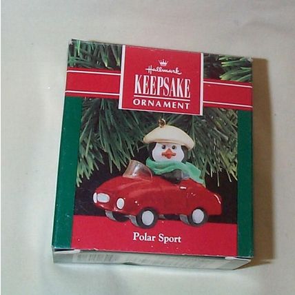 Hallmark Keepsake Ornament - 1990 Polar Penguin In His Polar Sport Car - QX5156