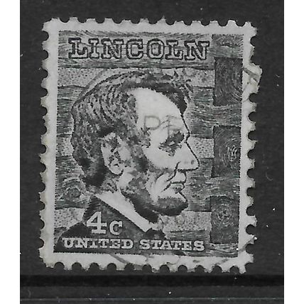 USA 1965 PROMINENT AMERICANS 4c BLACK LINCOLN SG 1263 FINE USED