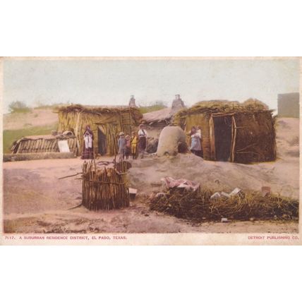 A Suburban Residence District, El Paso Texas Native Americana Indian 1920s Postc