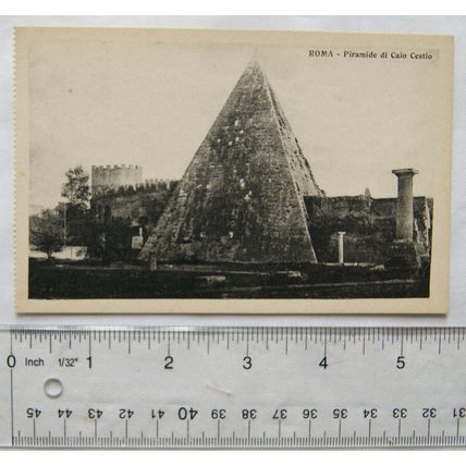 vintage postcard Rome, Piramide di Caio Cestio