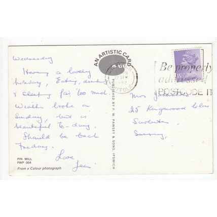 Pin Mill Postcard 1982 Suffolk