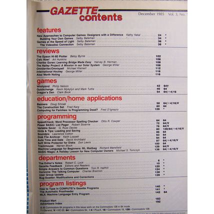 Compute!’s Gazette magazine for Commodore Computers - December 1985