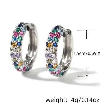 Women Jewelry Luxury 925 Silver Plated Hoop Earring Cubic Zircon Wedding Jewelry