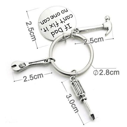 If Dad Can't Fix It Keyring With Tools Fathers Day Gifts Dads Birthday Gifts Men