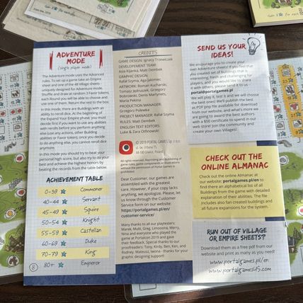 Portal Games Imperial Settlers: Roll and Write Laminated Essen Rare Expansions