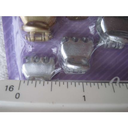 12 Goody Metallic Painted Plastic Small Hair Claw Clip Silver Gold Black Glitte