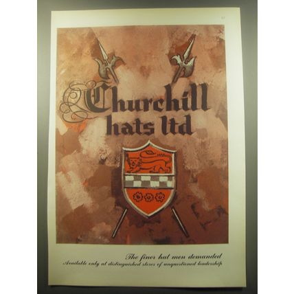 1959 Churchill Hats Ad - The finer hat men demanded