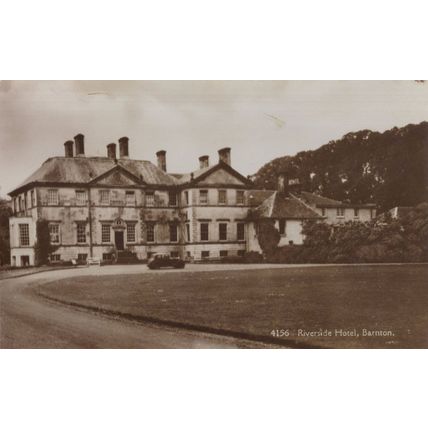 Riverside Hotel Barnton Cheshire Old Real Photo Postcard