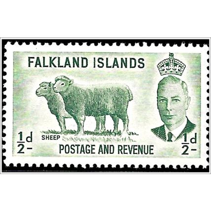 Falkland Islands 1952 ½d Green SG172 Mounted Mint C4