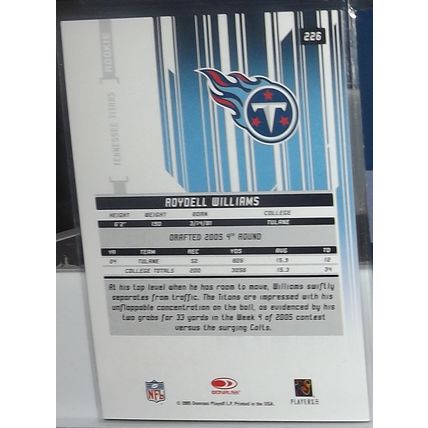 2005 Rookies & Stars Longevity ROYDELL WILLIAMS (Titans) Black RC #226 2/25
