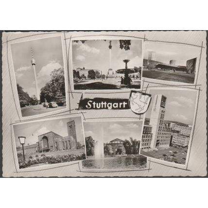 Mehrfachansicht, Stuttgart, 1958 - Hans Knöpfel Foto-AK