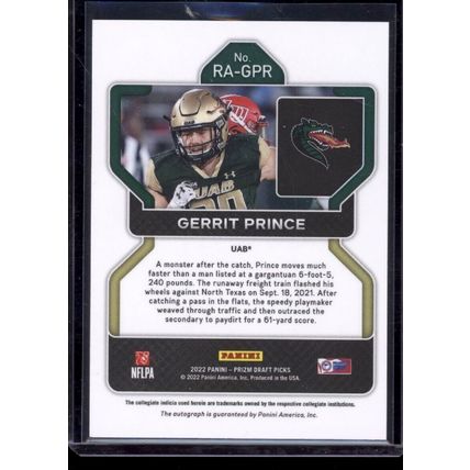 2023 Panini Prizm Draft Picks Sensational Signatures #58 Deneric Prince