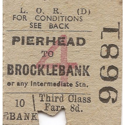 Liverpool Overhead Railway Edmondson Ticket - Pierhead to Brocklebank