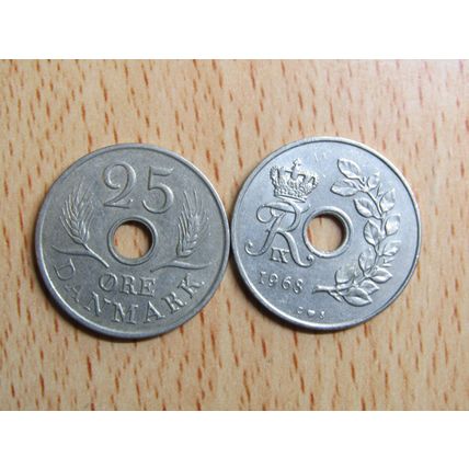 Denmark 1968 25 Ore Coin
