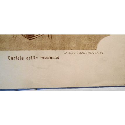 Arte decorativo : Cartela estilo moderno - lithograph ca 1890, J Seix, Barcelona