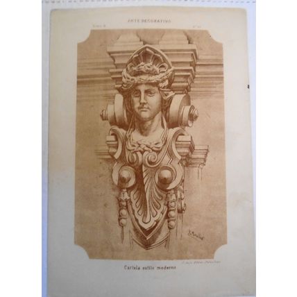 Arte decorativo : Cartela estilo moderno - lithograph ca 1890, J Seix, Barcelona