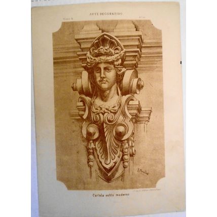 Arte decorativo : Cartela estilo moderno - lithograph ca 1890, J Seix, Barcelona
