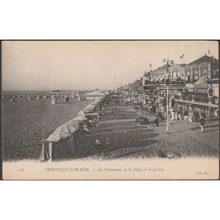 La Promenade de la Plage et le Casino, Trouville-sur-Mer, c.1910 - Neurdein CPA