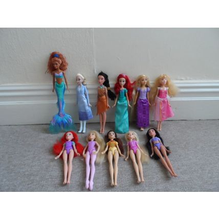 11 x Disney Dolls Inc Elsa Jasmine Tangled Ariel Belle Pocahontas