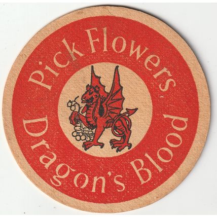 BEER MAT - FLOWERS BREWERY - DRAGONS BLOOD - (Cat No 020) - (1960)