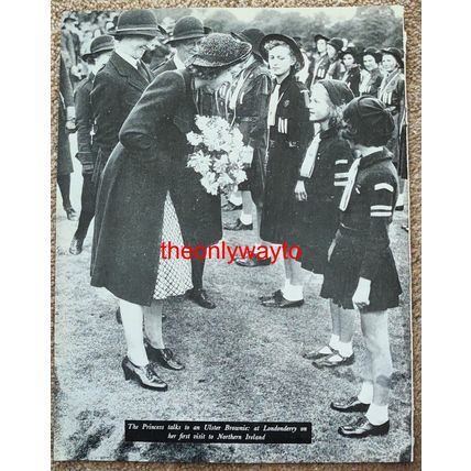 Princess Elizabeth With Ulster Brownies (Future Queen), Book Illustration