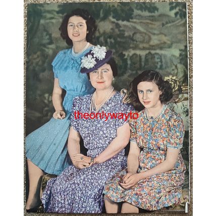 Three Royal Ladies, (Future Queen Elizabeth II), Book Illustration (Print), 1947