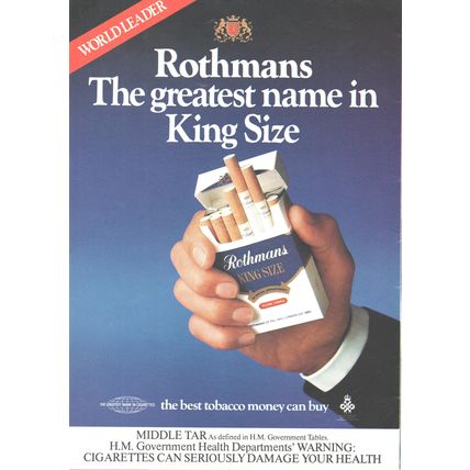 ROTHMANS King Size CIGARETTES tobacco :- Original Vintage 1979 Magazine Advert