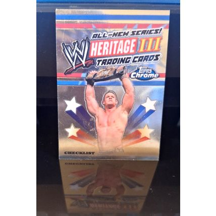 JOHN CENA 2008 TOPPS HERITAGE III CHROME -WWE BLUE BACK CHECKLIST CARD #100