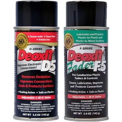 CAIG LABORATORIES Deoxit D5S6 Contact Cleaner and F5S-H6 Faderlube, 2-Pack - Cle