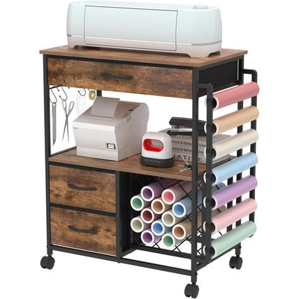 Storage Cart Compatible with Cricut Machines Stand Cutting Machine Stand with Dr