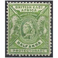 British East Africa 1896 SG65 1/2d Yellow-Green Mounted Mint ..
