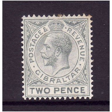 GIBRALTAR 1912 SG 78 2d GREYISH SLATE M / MINT