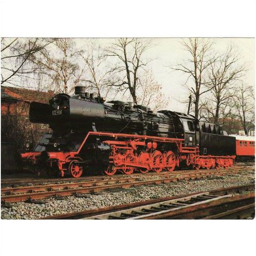 Railway Postcard German DR Class 50 50975 Loco Germany 2-10-0 DDM Neuenmarkt