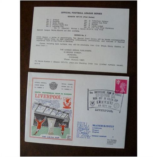 1972 Liverpool v Eintracht Frankfurt Dawn Football Cover No 4 UEFA Cup Keegan