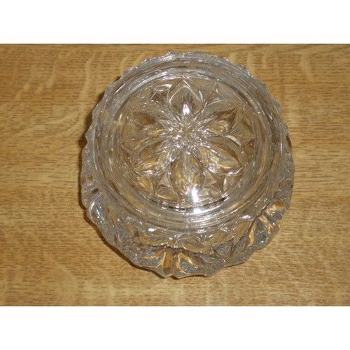 Lovely Vintage Clear Glass Trinket / Powder Pot