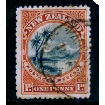 NEW ZEALAND 1896 SG 247 1d LAKE TAUPO AND MT RUA PEHU FINE USED#4
