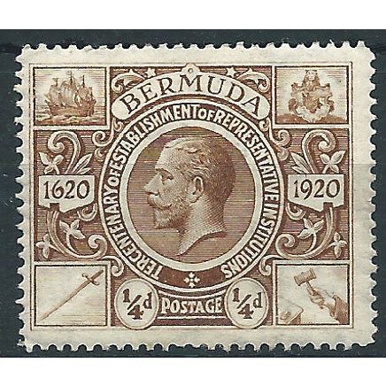 Bermuda 1921 SG74 1/4d Brown Mounted Mint . . ..