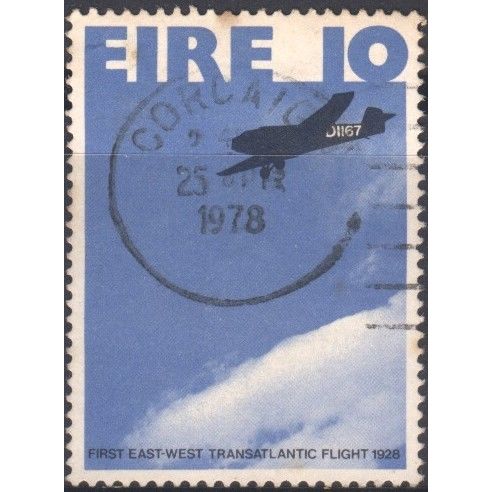 Ireland 1978 - SG419 - 10p black/blue - Junkers W.33 "Bremen" in Flight - used