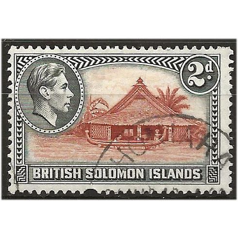 Solomon Isalnds 1938 SG63 2d Orange-Brown & Black Fine Used .. ..