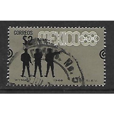 MEXICO 1968 OLYMPIC GAMES 2p PISTOL SHOOTING GREY & BLACK SG1163 FINE USED
